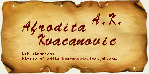 Afrodita Kvačanović vizit kartica